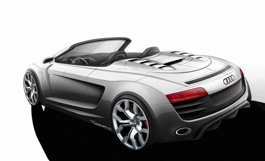 Эскиз Audi R8 Spyder 5.2 FSI Quattro 2010 года  (WW) (фото 2 из 79)